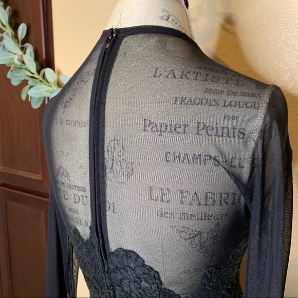 Tadashi ~ Vintage Black Lace and Tulle Dress - Picture 6 of 12